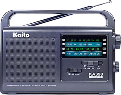 Draagbare Radio - AM FM Shortwave - Weer Ontvangen - Met LED Zaklamp - Compact Formaat - Zwart