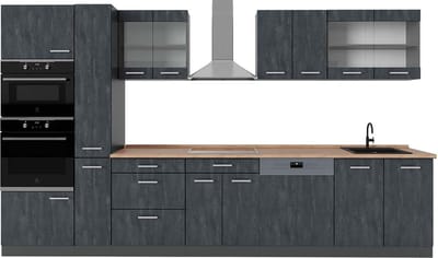 Vicco R-Line Complete keuken – 350 cm, WB Eik Zwart beton/antraciet