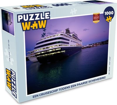 Puzzel Een cruiseschip tijdens een paarse schemering - Legpuzzel - Puzzel 1000 stukjes volwassenen