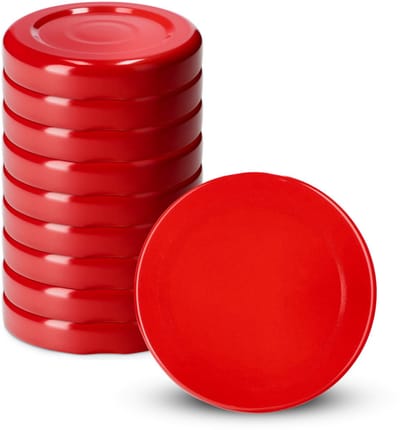KADAX Schroefdeksel voor potten, metalen twist-off-deksel, 33 mm, reservedeksel voor inmaakpotten, flessen en weckpotten, 10 stuks, rood