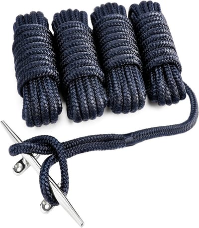 Dubbele gevlochten nylon touwen set met ogen voor boten en aanlegplaatsen