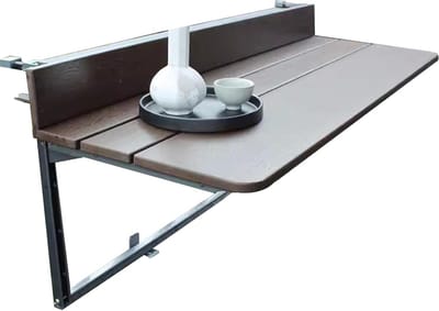 Balkon bartafel - Wandtafel neergelaten - Buitenruimte creëren - In hoogte verstelbaar - Maat M - Zwart