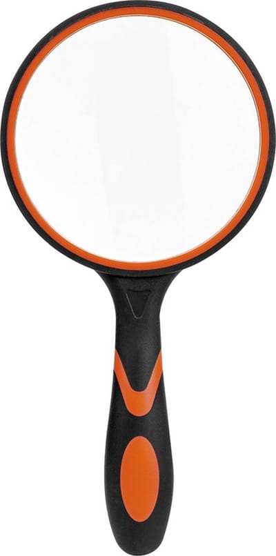 Daity Vergrootglas - leesloep - vergrootglas 10x - 75mm zwart en oranje - rubberen handvat - voor lezen - insecten - hobby's - observatie - geschikt voor ouderen - volwassenen en kinderen
