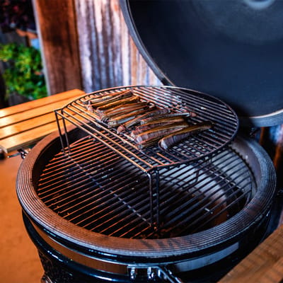 YAKINIKU Extra Verhoogd Rooster - LARGE - 19 inch - Diameter 39,5 cm - +70% Grilloppervlak - RVS - Kamado Accessoire
