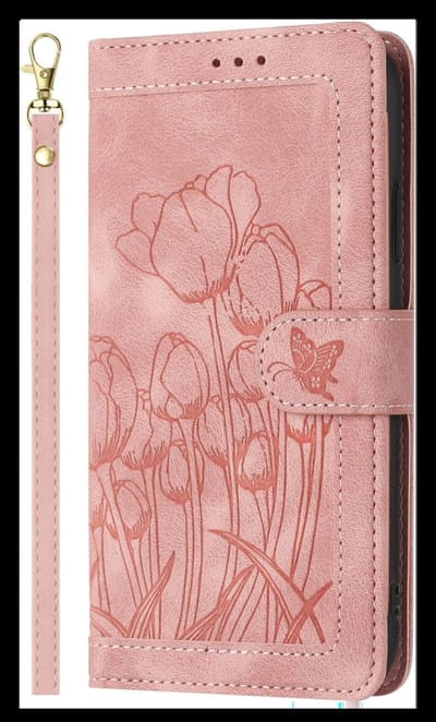 Hoesje Geschikt voor Samsung Galaxy A56 - Tulpen Book Case met Pasjeshouder - Standaard - Magneet Sluiting - Roze