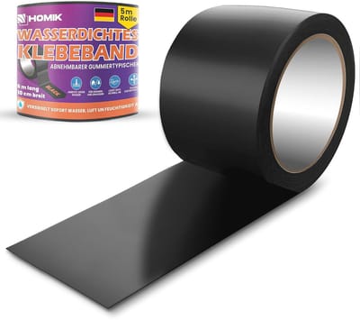Sterk Waterdicht Plakband voor Dak- en Oppervlakt Reparaties - UV-bestendige Duct Tape 10cm x 5m - Zwart