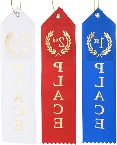 Award linten - Prijs medailles - Evenementen belonen - Met evenementkaart - 102 stuks - Blauw rood wit