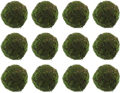 Dailygoods- Mosballen 12 Stuks - Decoratieve Kunstmatige Bollen - Gedroogd Mos - Voor Bruiloft Decoraties - Micro-landschap Tuin - Zacht en Hygiënisch - Kunstplant