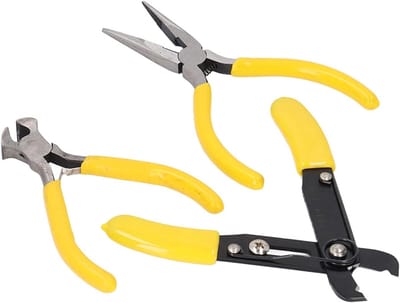 Handgereedschap Set - Tangenset Precisie - Elektrisch Werk - Versterkte Veer - 3 Delig - Grijs