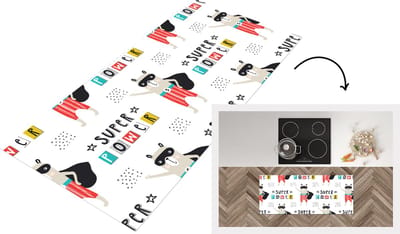 Keukenloper - Loper keuken - Jongens - Patroon - Superheld - 120x50 cm - Keukenloper vinyl