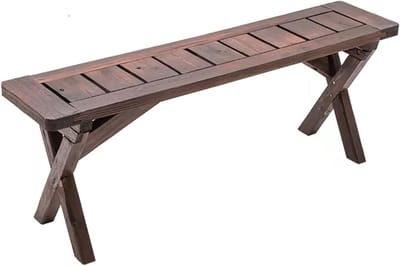 Houten Bank met Tafel - Tuinbank Kruk - Buiten Zitten - Inklapbaar Ultrastabiel - 110 cm Breed - Antraciet