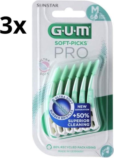 GUM Soft Picks PRO Medium – 3 x 60 Stuks - Voordeelverpakking