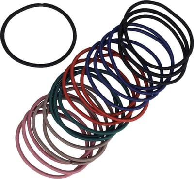 Haarsoires Haarelastieken Basic - Dun Zonder Metaal - Zwart Rood Paars Groen Blauw Bruin - Set van 20 - Eenvoudige Haar Elastieken voor Dagelijks Gebruik