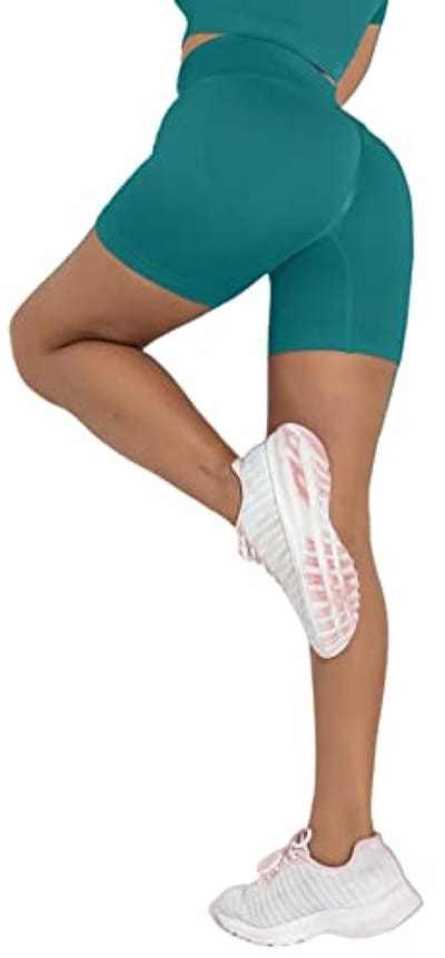 Dames sportshorts met hoge taille - Naadloze fitnessbroek voor yoga en training