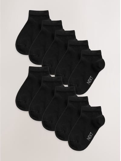Next - Jongens - Verpakking van 10 paar sneakersokken - Zwart