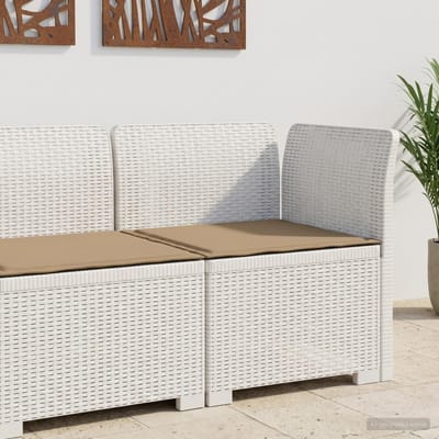 vidaXL - Eén-zits - Tuin - Sofa - met - Kussen - Rieten - Look - PP - Wit
