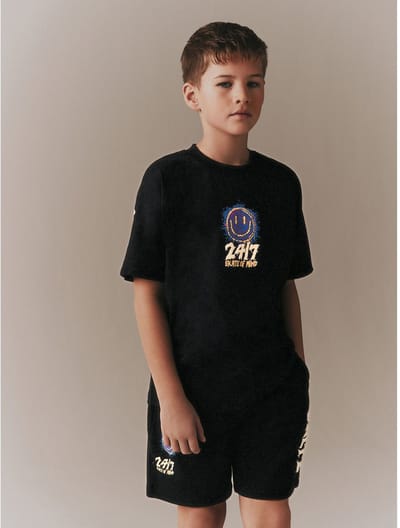 Next - Jongens - Set met T-shirt met korte mouwen en korte broek - Zwart