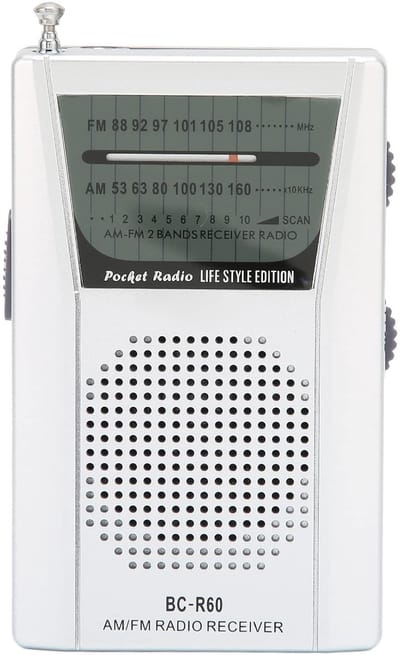 Dailygoods- Radiotransistor Draagbaar - Radio op Batterijen - AM/FM - Uitstekende Ontvangst - Achterclip - Ideaal voor Noodgevallen