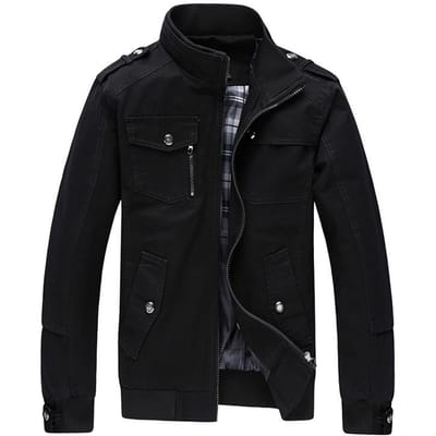 Herenjas Nieuwe Jas Heren Koreaanse Versie van Casual Middelbare Leeftijd Opstaande Kraag Lente en Herfst Herenjas Jas 4XL black