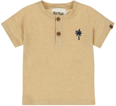Dirkje - jongens - T-shirt - camel - knoopjes