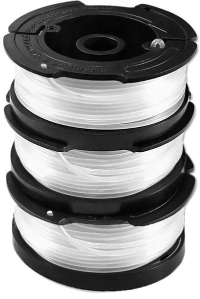 Draadspoelen geschikt voor Black en Decker Grastrimmer, 3 Stuks Grastrimmer Spoelen, Lengte 9,15 m, Diameter 1,65 mm met Spoelafdekking en Veer