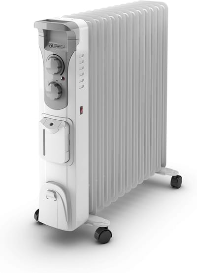 Elektrische Olie Radiator 2500W met Luchtbevochtiger en Timer Wit