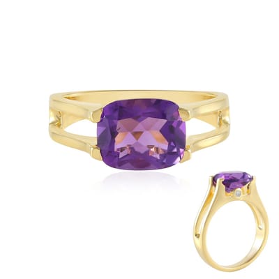Cavill - Luxe damesring 925 sterling zilver verguld - 2,437 ct Marokkaanse amethist & Cambodjaanse zirkonen - Elegant paars