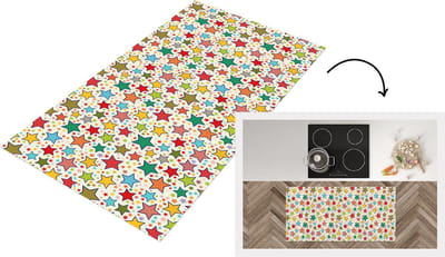 Keukenloper - Loper keuken - Patronen - Sterren - Kleuren - 120x60 cm - Keukenloper vinyl