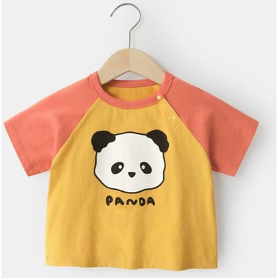Babykleding Casual T-shirts met korte mouwen Zomerkleding Jongens Meisjes Baby Kinderen Kinderen Zomer Tops met halve mouwen 120cm brown