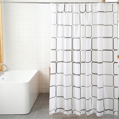 Famanu – Douchegordijn 180 x 200 cm – waterdicht schimmelwerend badkamergordijn (universeel)