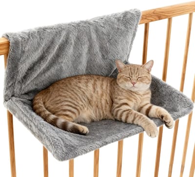 Verwarmingsbed voor katten, radiatorbed voor katten met zacht pluche, kattenverwarmingsligmat voor verwarming, kattenbed, hangmat voor alle gangbare radiatoren, veilig en stabiel