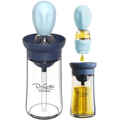 Distributeur d'huile avec pinceau en silicone 2 en 1
