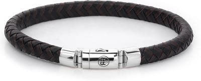 Rebel and Rose Half Round Braided Armband RR-L0061-S-M (Lengte: 19.50 cm)