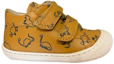 Naturino - Cocoon - Mt 21 - bumper lederen velcro sneakers - blauwe dino - oker