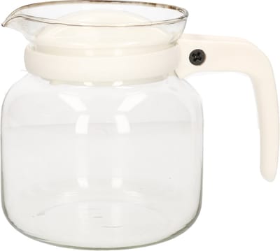 Gerimport Theepot - glas - kunststof deksel - wit - 1 liter - theekanm