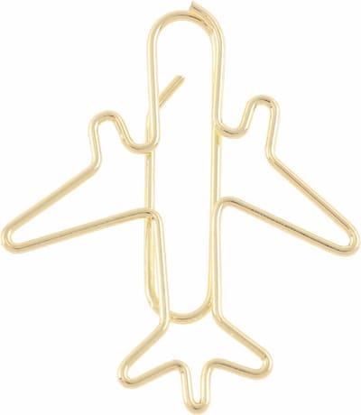 ProductGoods - Luxe Paperclips Vliegtuig Goud -2,5 cm - 12 stuks