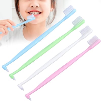 Orthodontische Tandenborstel - Interspace Borstel - Beugels Reinigen - Dubbelzijdig Ontwerp - 4 Stuks - Gemengde Kleuren