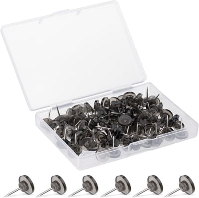 100x Prikbord Spelden - 11mm Doorsnede - Stevig & Herbruikbaar - Transparant Zwart
