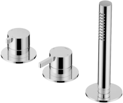 Hotbath Ace Badrandcombinatie Eenhendel Mengkraan met 2-Weg Omstel met Handdouche - Chroom