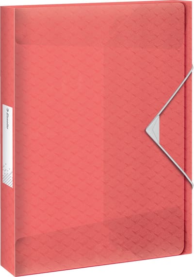 Esselte Colour'Breeze A4 Documentenbox voor 200 Vel Papier - Rugbreedte van 25 Millimeter - Doorzichtige Organiser voor Documenten - Koraal