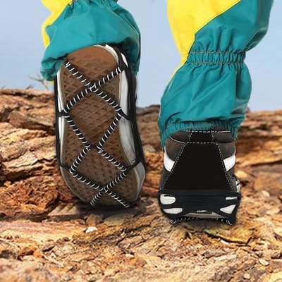Krampons voor Wandelschoenen met Stalen Spikes, Antislip Grip voor IJs en Sneeuw, Ideaal voor Wandelen en Klimmen