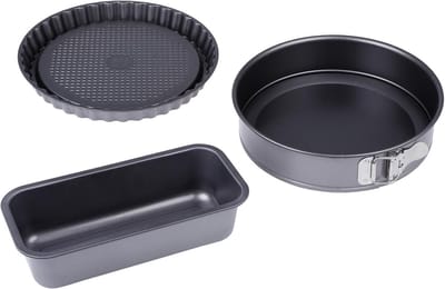 Set van 3 Antraciet Bakvormen Roestvrij Staal 28x28x7 cm