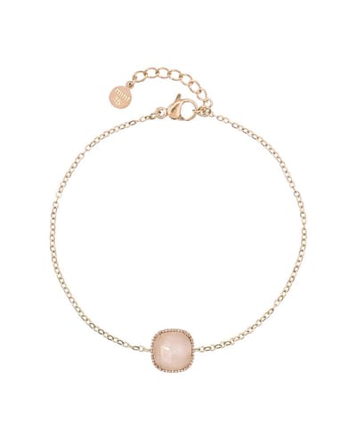 Mint15 Rozenkwarts Armband - Roségoudkleur RVS/Stainless Steel