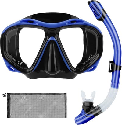 Volledige Snorkelset voor Volwassenen - Panorama Masker 180° Zicht