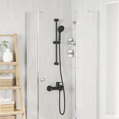 vidaXL Douchesysteem set Zwart 70 cm Roestvrij staal