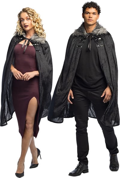 Boland - Cape Crimson zwart - Volwassenen - Viking - Koning - Ridder - Cosplay - LARP - Carnaval - Themafeest