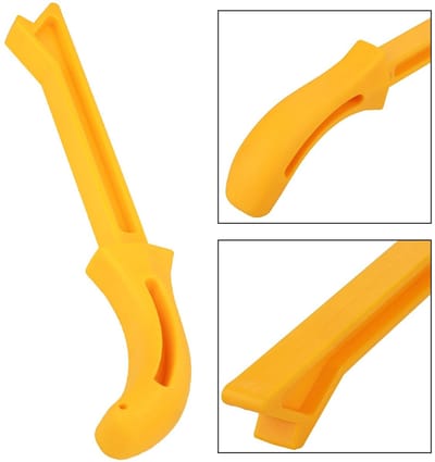Dailygoods- Duwstok Veiligheid - Gele Tafelzaagaccessoires - Ergonomisch Handvat - Houtzaag - 25 cm - Schokbestendig Materiaal - Zaagduwstok