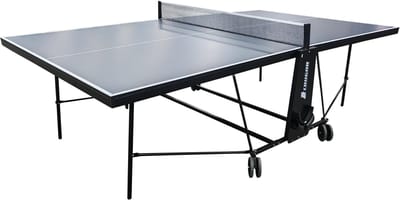 Cougar Tafeltennistafel Plus 2800 Indoor – Opklapbare Indoor Pingpongtafel Grijs 274 x 152,5 cm – Inclusief Net – Verstelbare Poten – Met 8 Wielen met Remmen