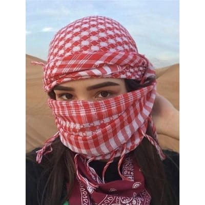 Woestijn Vierkante Hoofddoek Arabisch Zonbescherming Winddicht Unisex Kwast Sjaal Abaya Accessoires Hijab Dames Sluier Mode brown