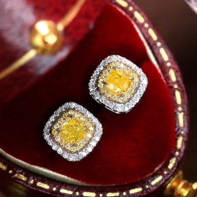 Huitan Felgeel/Wit CZ Oorknopjes voor Dames Mode Bruiloft Feest Temperament Vrouwelijke Oor Accessoires Trendy Sieraden brown